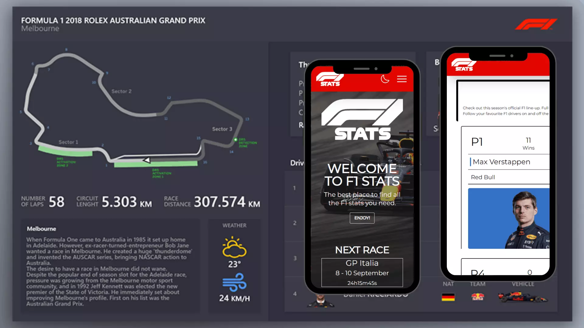 Captura del proyecto F1 Stats